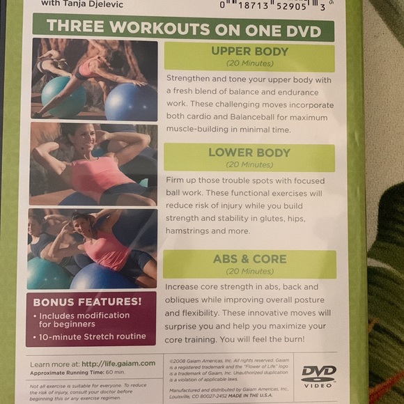 Gaiam Balance Ball w Workout DVD - Picture 7 of 7